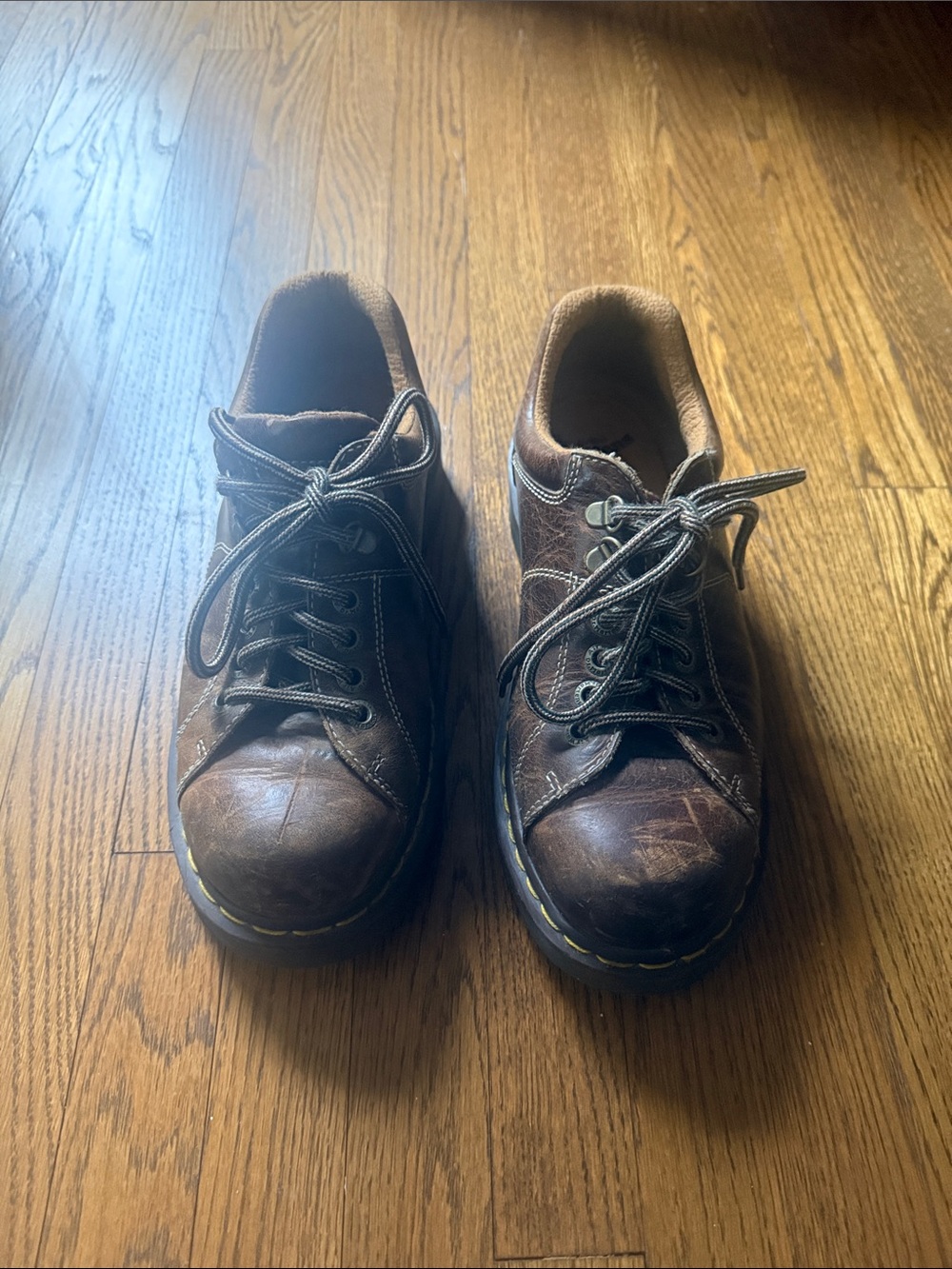 Dr. Martens Brown Leather Lace-Up Oxfords